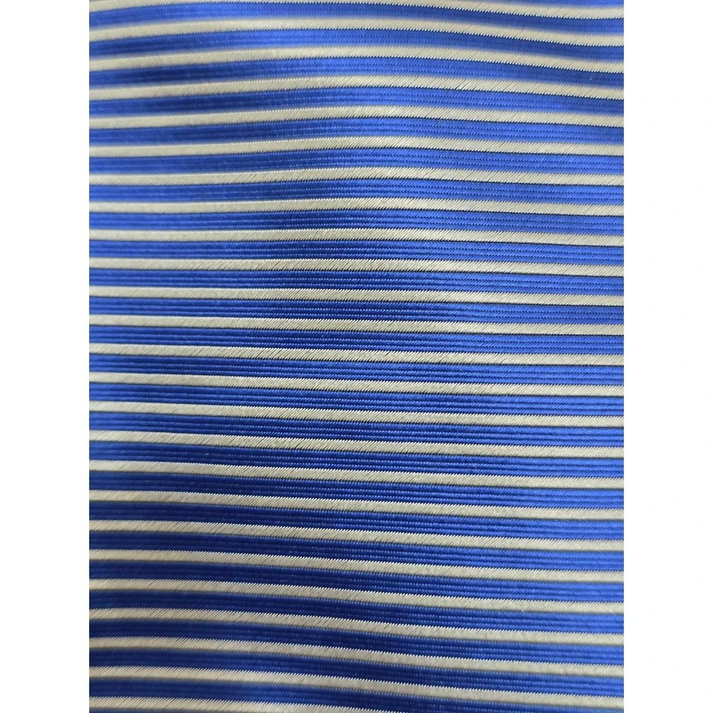 Nordstrom Mens Silk Tie Blue White Horizontal Striped‎ Hand Made in Italy